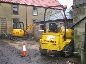 Rear of property being dug out